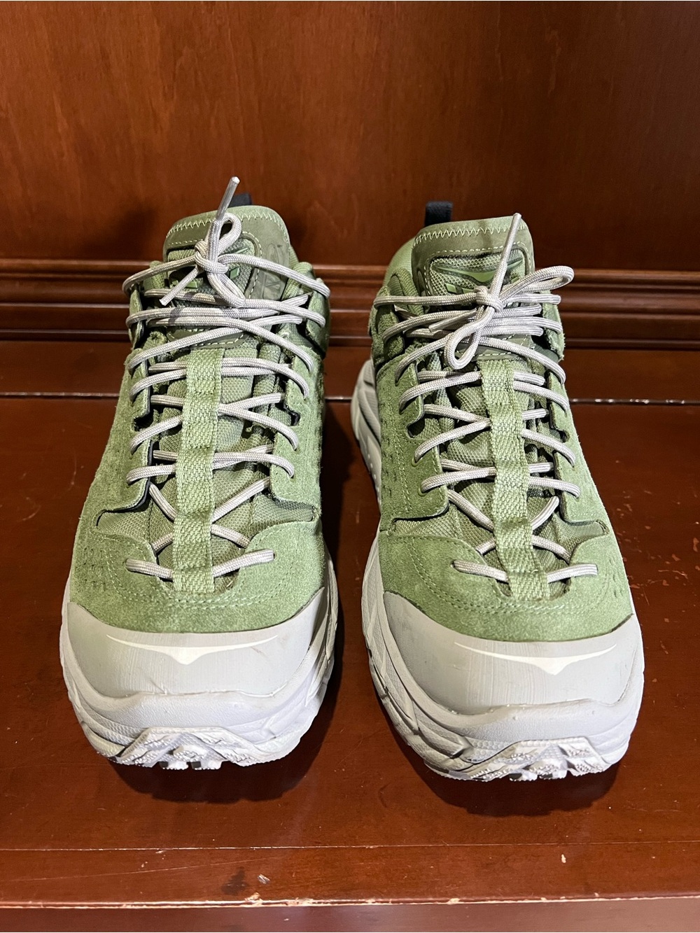 Hoka One One Tor Ultra Lo Light Green and White